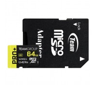 Карта пам'яті Team 64GB microSDXC class 10 UHS-I U3 V30 A2 Pro+ (TPPMSDX64GIA2V3003)