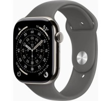 Смарт-годинник Apple Watch Series 11 GPS + Cellular 46mm Natural Titanium Case with Stone Grey Sport Band - M/L (MFCX4RK/A)