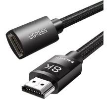 Кабель мультимедійний HDMI M to HDMI F 1.0m 8K HD151 black Ugreen (40447)