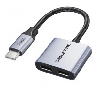 Перехідник USB-C M to USB-C F Audio + USB-C F PD60W Cabletime (CA915781)