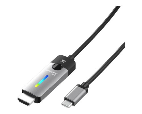 Кабель мультимедійний USB-C to HDMI M 1.8m 8K 60Hz LED RGB J5create (JCC157-N)