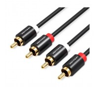 Кабель мультимедійний 2xRCA M to 2xRCA M 1.0m black Vention (VAB-R06-B100)