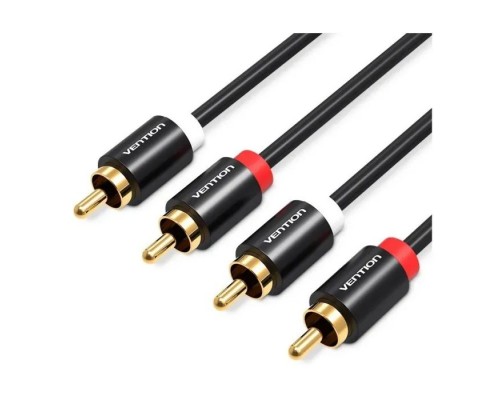 Кабель мультимедійний 2xRCA M to 2xRCA M 1.0m black Vention (VAB-R06-B100)