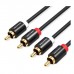 Кабель мультимедійний 2xRCA M to 2xRCA M 1.0m black Vention (VAB-R06-B100)