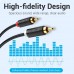 Кабель мультимедійний 2xRCA M to 2xRCA M 1.0m black Vention (VAB-R06-B100)