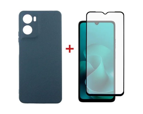 Чохол до мобільного телефона Dengos Motorola G06 Carbon+glass Blue (DG-KM-174)