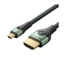 Кабель мультимедійний HDMI M to HDMI micro M 1.0m V2.0 8K 60Hz green Vention (AGKGF)