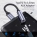 Перехідник USB-C M to 3.5mm F 0.12m gray Essager (EZJE01-0G)
