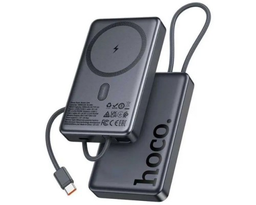 Батарея універсальна HOCO 10000 mAh Origen Dual PD/20W Magnetic with cable Type-C Metal Gray (Q44 / 714983)