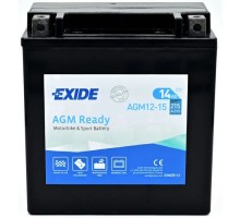 Акумулятор автомобільний EXIDE Мото Ready AGM 14Ah (+/-) (215EN) (AGM12-15)