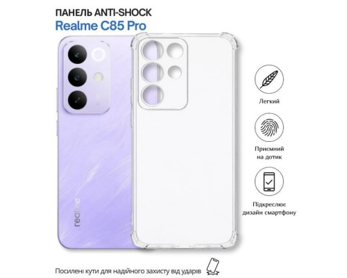 Чохол до мобільного телефона BeCover Anti-Shock Realme C85 Pro Clear (715066)