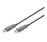 Кабель мультимедійний HDMI M to HDMI M 10m 4K AOC hybrid-fiber black Digitus (AK-330125-100-S)