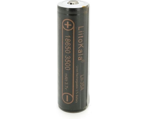 Акумулятор 18650 3500mah (3300-3500mah), Protected, 3.7V(2.75-4.2V), Black Liitokala (Lii-35A-PCB)