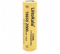 Акумулятор 18650 2000mah (1900-2000mah), 3.7V(2.75-4.2V), Yellow Liitokala (Lii-LT20A)