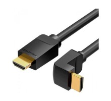 Кабель мультимедійний HDMI M to HDMI M 1.5m V2.0 4K60Hz 90° corner PVC black Vention (AARBG)
