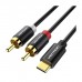 Кабель мультимедійний USB-C M to 2xRCA M 1.5m black Vention (BGDBG)
