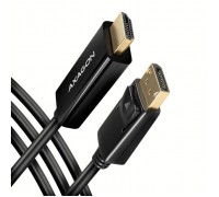 Кабель мультимедійний HDMI M to DisplayPort M 1.8m 4K30Hz black AXAGON (RVD-HI14C2)