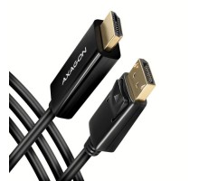 Кабель мультимедійний HDMI M to DisplayPort M 1.8m 4K30Hz black AXAGON (RVD-HI14C2)