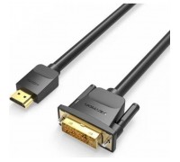 Кабель мультимедійний HDMI M to DVI M 1.5m 24+1pin 4K60Hz black Vention (ABFBG)