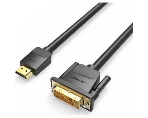 Кабель мультимедійний HDMI M to DVI M 1.5m 24+1pin 4K60Hz black Vention (ABFBG)