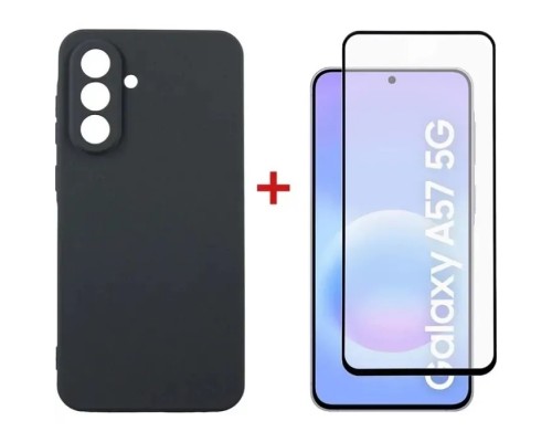 Чохол до мобільного телефона Dengos Carbon Cover + Glass Samsung Galaxy A57 Black (DG-KM-195)
