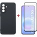 Чохол до мобільного телефона Dengos Carbon Cover + Glass Samsung Galaxy A57 Black (DG-KM-195)