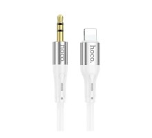 Кабель мультимедійний Lightning to 3.5mm M 1.0m silicone UPA22 white HOCO (6931474769480)