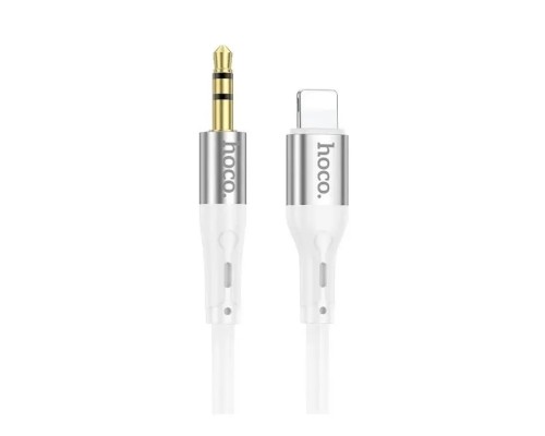 Кабель мультимедійний Lightning to 3.5mm M 1.0m silicone UPA22 white HOCO (6931474769480)