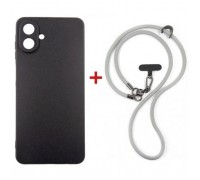 Чохол до мобільного телефона Dengos Case + Cross-body Strap Samsung Galaxy A07 Black+Grey (DG-KM-CCRB-15)