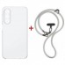 Чохол до мобільного телефона Dengos Case + Cross-body Strap Samsung Galaxy A37 Clear+Grey (DG-KM-CCRB-05)