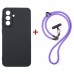 Чохол до мобільного телефона Dengos Case + Cross-body Strap Samsung Galaxy A57 Black+Purple (DG-KM-CCRB-10)