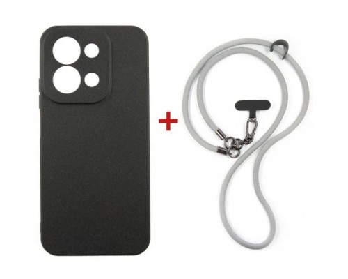 Чохол до мобільного телефона Dengos Case + Cross-body Strap Xiaomi Redmi 15C Black+Grey (DG-KM-CCRB-47)