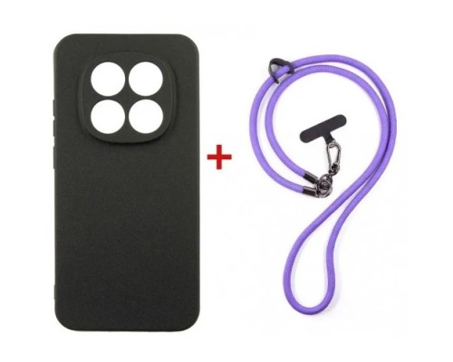 Чохол до мобільного телефона Dengos Case + Cross-body Strap Xiaomi Redmi Note 15 Pro 5G Black+Purple (DG-KM-CCRB-42)