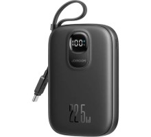 Батарея універсальна JOYROOM 10000mAh, 22.5W, PD, QC, built-in USB-C cable, Black (JR-PBF17)