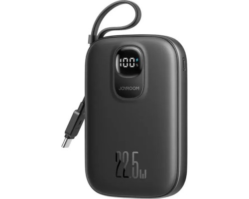 Батарея універсальна JOYROOM 10000mAh, 22.5W, PD, QC, built-in USB-C cable, Black (JR-PBF17)