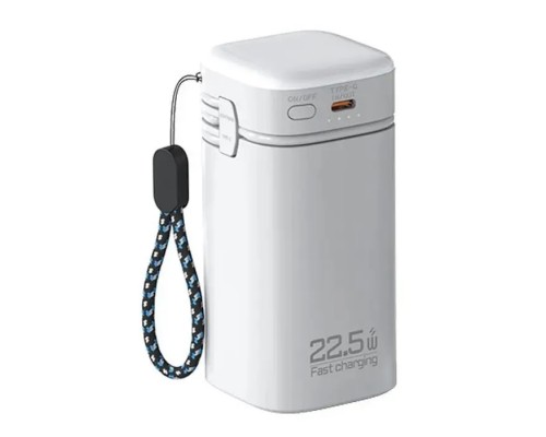 Батарея універсальна Atria 20000mAh, PD/22.5W, QC/3.0, Built-in flashlight, White (WPD-69)