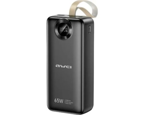 Батарея універсальна AWEI 30000mAh PA-34 65W Fast charging black (6954284025324)