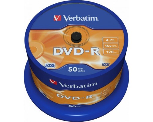 Диск DVD Verbatim 4.7Gb 16X CakeBox 50шт (43548)