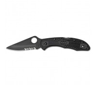 Ніж Spyderco Delica 4 Plain/Serrated, Black Blade (C11PSBBK)
