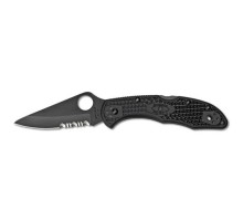 Ніж Spyderco Delica 4 Plain/Serrated, Black Blade (C11PSBBK)