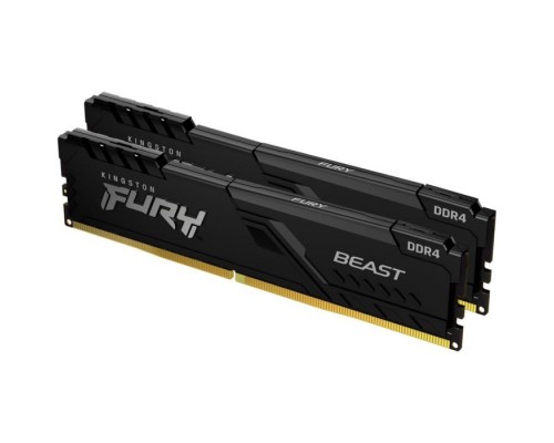 Модуль пам'яті для комп'ютера DDR4 16GB (2x8GB) 3600 MHz Fury Beast Black Kingston Fury (ex.HyperX) (KF436C17BBK2/16)