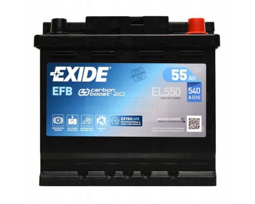 Акумулятор автомобільний EXIDE START-STOP EFB 55A (EL550)