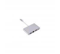 Концентратор Dynamode USB3.1 Type-C to 1хHDMI, 1хRJ-45, 1хUSB 3.0, 1хUSB Type-C Fe (Multiport USB 3.1 Type-C to HDMI-RJ45)