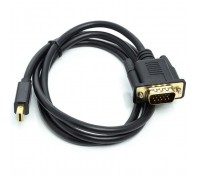 Кабель мультимедійний mini DisplayPort (M) to VGA (M), 1.0m, black PowerPlant (CA911998)
