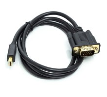 Кабель мультимедійний mini DisplayPort (M) to VGA (M), 1.0m, black PowerPlant (CA911998)