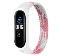 Ремінець до фітнес браслета BeCover Elastic Nylon Style для Xiaomi Mi Smart Band 5/6 (Size M) Pink-White (706153)