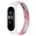 Ремінець до фітнес браслета BeCover Elastic Nylon Style для Xiaomi Mi Smart Band 5/6 (Size M) Pink-White (706153)