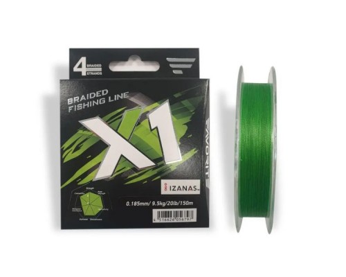 Шнур Favorite X1 PE 4x 150m 0.3/0.090mm 6lb/2.9kg Light Green (1693.11.39)