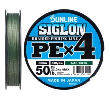 Шнур Sunline Siglon PE н4 300m 3.0/0.296mm 50lb/22.0kg Dark Green (1658.09.52)