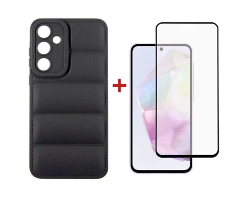 Чохол до мобільного телефона Dengos Kit for Samsung Galaxy A35 5G case + glass (Black) (DG-KM-56)